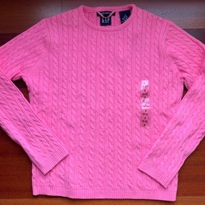 NWT GAP Pink crewneck sweater Sz 5-6